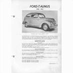 Ford Taunus Vraagbaak losbladig 1950-1951 #1 Nederlands, Gelezen, Ophalen of Verzenden, Ford
