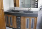 Meuble de salle de bains en chêne et évier massif en pierre, Ophalen, Gebruikt