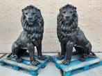 BRONZEN TOT DE VERBEELDING SPREKENDE KOPPEL LEEUWEN TOP!!!, Ophalen of Verzenden, Nieuw, Overige materialen, Dierenbeeld