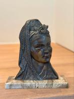 Bronzen art deco vrouwenhoofd, Ophalen of Verzenden