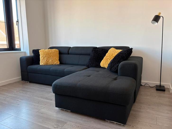 Lounge zetel zwart, Huis en Inrichting, Zetels | Zetels en Chaises Longues, Zo goed als nieuw, Stof, Ophalen