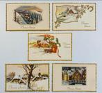Vintage nieuwjaarskaarten (+/- 1950)., Verzamelen, Ophalen, 1940 tot 1960