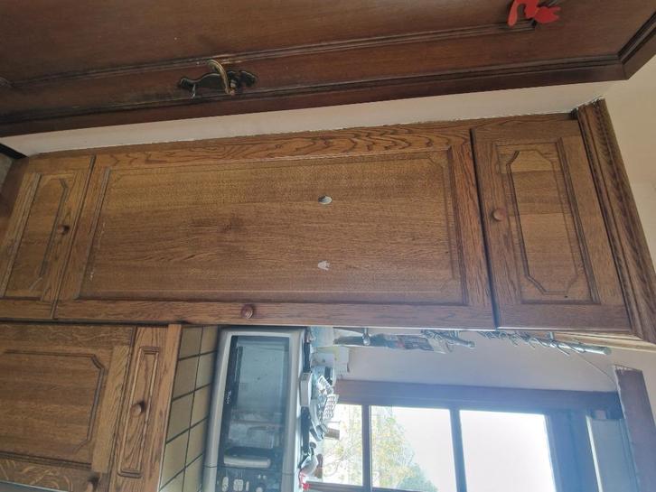 Keukenmeubelen, Huis en Inrichting, Keuken | Complete keukens, Gebruikt, Hoekkeuken, Bruin, Overige materialen, Ophalen