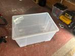 Ikea SAMLA Bak met deksel, transparant, 79x57x43 cm/130 l, Doe-het-zelf en Bouw, Kratten en Dozen, Ophalen, Gebruikt, 40 tot 60 cm