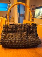 Sac à main vintage en crochet avec poignée en bambou, Enlèvement ou Envoi, Sac à main