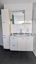 Lavabo met kasten en spiegel voor badkamer, Ophalen, Gebruikt