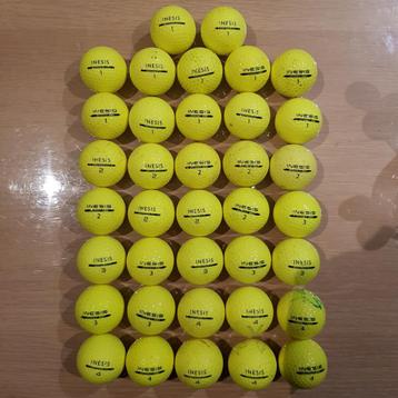 Set gebruikte Inesis 100 gele golfballen (38) 