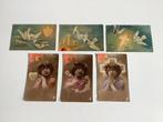 6 antieke kaarten geloof, hoop, naastenliefde, Verzamelen, Ophalen of Verzenden, Voor 1920, Ongelopen, Overige thema's
