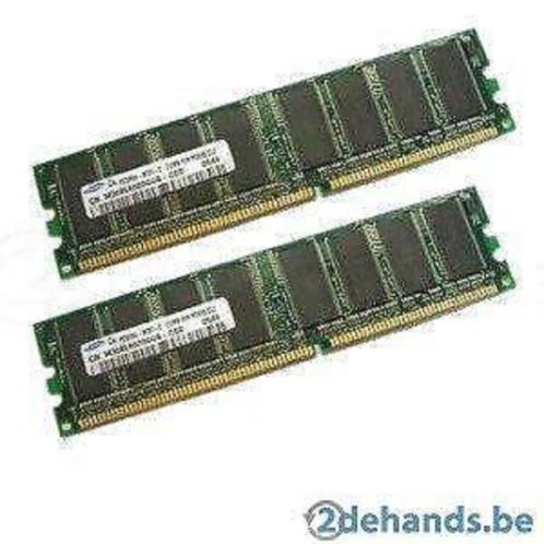 2 x RAM DDR2 PC2-3200 CL3 de 512 Mo de Samsung, Informatique & Logiciels, Mémoire RAM, Desktop, DDR2, Enlèvement ou Envoi