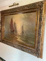 Zeer groot ANTIEK schilderij, Zeezicht., Antiek en Kunst, Ophalen