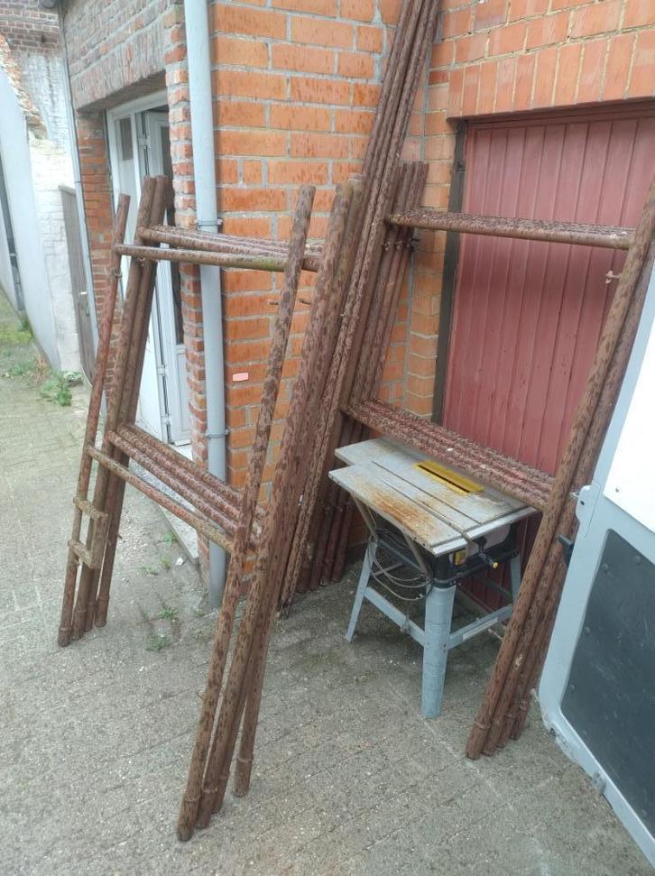 Stelling 21m2, Doe-het-zelf en Bouw, Steigers, Gebruikt, Gevelsteiger, 5 meter of hoger, Ophalen