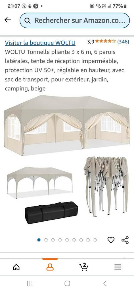 Tonnelle parapluie beige à louer 3x6, Tuin en Terras, Partytenten, Zo goed als nieuw, Partytent, 2 meter of meer, 5 tot 8 meter