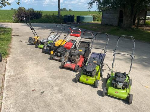 6 grasmaaiers en 1 freesmachine in 1 lot weg, Tuin en Terras, Grasmaaiers, Opvangbak, Ophalen