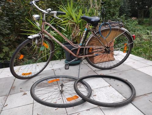 Vintage lichtgewicht roosbruine fiets voor dames, Fietsen en Brommers, Fietsen | Dames | Omafietsen, Gebruikt, 53 tot 56 cm, Handrem