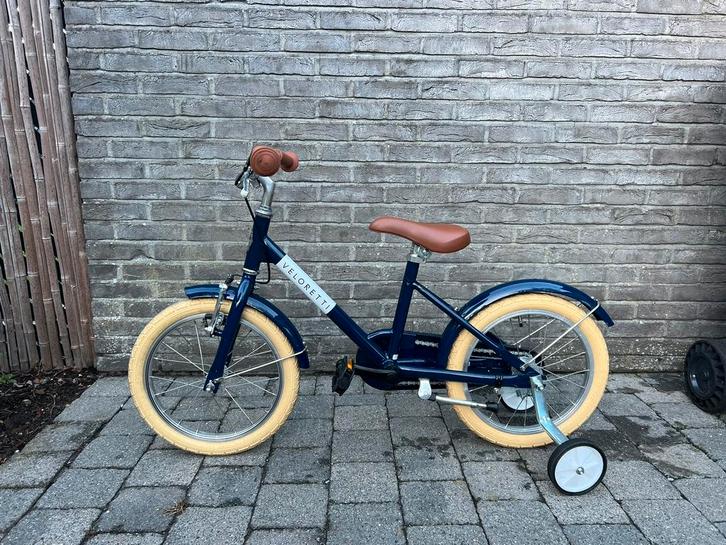 Veloretti Maxi 16” Kinderfiets Donkerblauw, Fietsen en Brommers, Fietsen | Kinderfietsjes, Zo goed als nieuw, Zijwieltjes, Ophalen