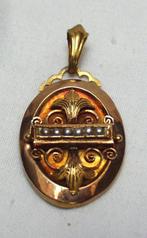 Hanger goud parels Vlaams., Handtassen en Accessoires, Antieke sieraden, Ophalen of Verzenden, Goud, Hanger