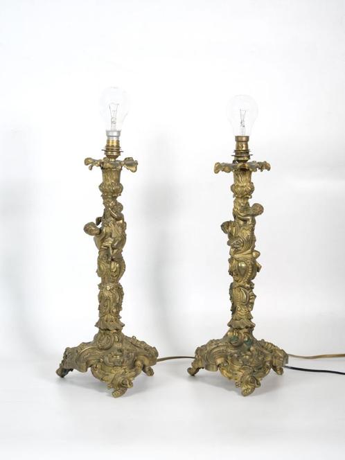 lampes antiques anges bronze, Antiquités & Art, Antiquités | Bronze & Cuivre, Bronze, Enlèvement ou Envoi