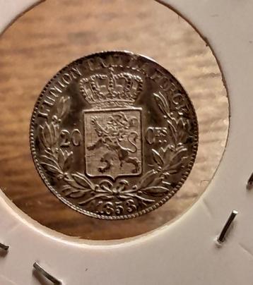 20 cent zilver 1853 leopold 1