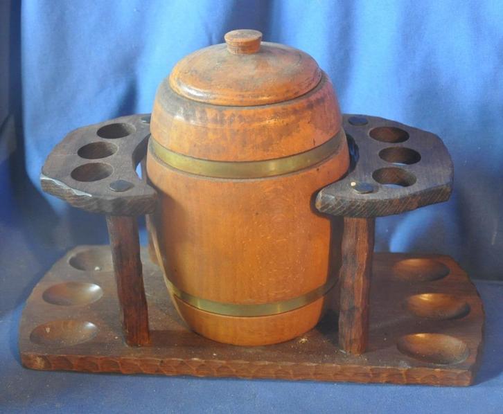 service fumeur pot a tabac et porte pipes sur socle, Collections, Articles de fumeurs, Briquets & Boîtes d'allumettes, Utilisé