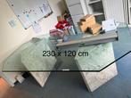 Eettafel van marmer en glas, Huis en Inrichting, Ophalen, Zo goed als nieuw, Glas