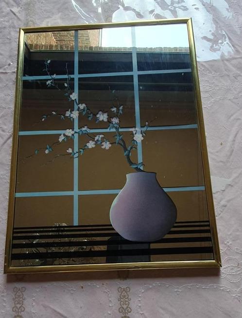 Decoratie-spiegel in Japanse stijl, Antiek en Kunst, Antiek | Spiegels, Minder dan 50 cm, Minder dan 100 cm, Rechthoekig, Ophalen