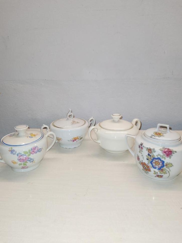 diverse oude suikerpotten ,glu wijn glazen ,, Antiek en Kunst, Curiosa en Brocante, Ophalen of Verzenden
