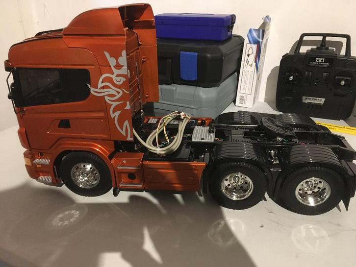 Camion rc 1/14 tamiya highlights orange , Hobby en Vrije tijd, Modelbouw | Radiografisch | Auto's, Nieuw, Schaal 1:14, Ophalen
