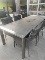 Tuintafel met stoelen, Tuin en Terras, Tuintafels, Ophalen, Zo goed als nieuw