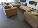 Bruine tweedelige bank met chaise longue., Overige materialen, Clasic, confortable., 75 tot 100 cm, Ophalen of Verzenden