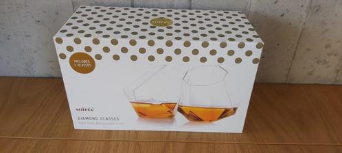 2 soirée diamond whisky glazen van borosilicate glas, Verzamelen, Glas en Drinkglazen, Nieuw, Overige typen, Ophalen of Verzenden