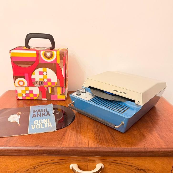 TOURNE-DISQUE ITALIEN VINTAGE MUSIQUETTE RECORD BREAKER, TV, Hi-fi & Vidéo, Tourne-disques, Utilisé, Tourne-disque, Autres marques