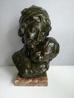 Bronskleurig, gipsen beeld gesigneerd R. Aurily, Ophalen