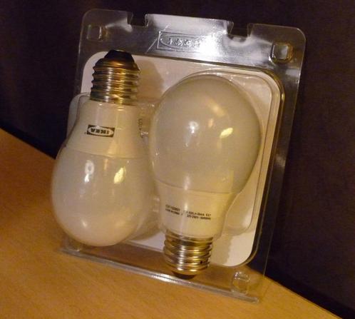 Set van 2 Sparsam spaarlampen 11 Watt E27 Ikea 600 lm, Huis en Inrichting, Lampen | Losse lampen, Ophalen of Verzenden