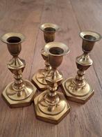 Koper, tin, goudkleurige kandelaars, Antiek en Kunst, Ophalen, Koper of Brons