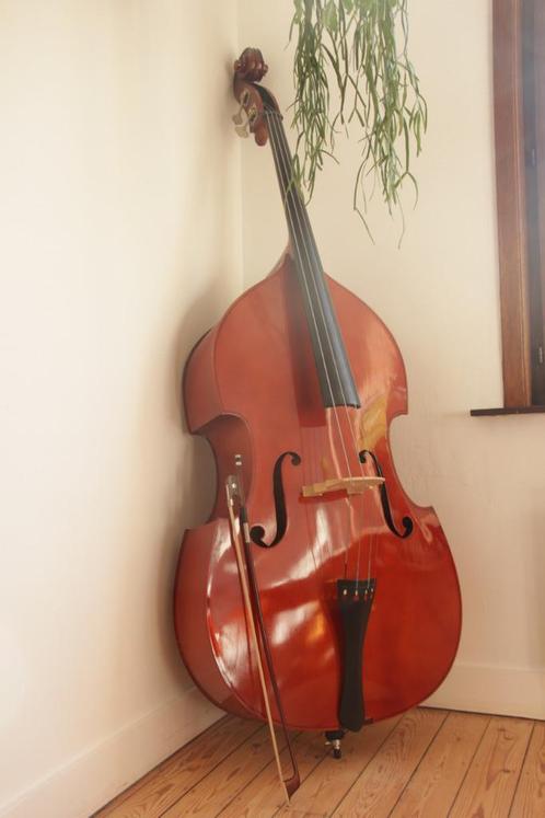 Contrabas, Muziek en Instrumenten, Strijkinstrumenten | Contrabassen, Zo goed als nieuw, 4/4-contrabas, Ophalen