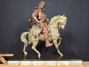 Art deco Zamak beeld van Arabische ruiter beschikbaar voor biedingen