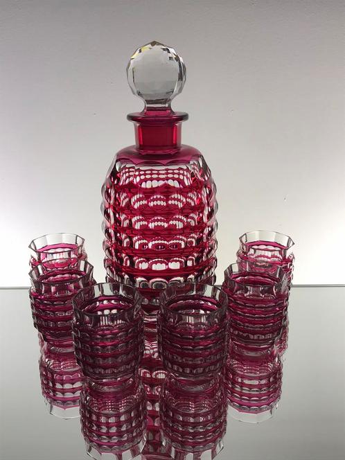 Val St Lambert  karaf en 6 glazen (1956), Antiek en Kunst, Antiek | Glaswerk en Kristal, Ophalen of Verzenden