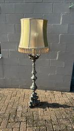 Staande lamp in tin met varkenblaas kap, Antiek en Kunst, Antiek | Verlichting, Ophalen