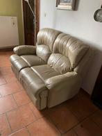 Zetels in leer 2 personen en 1pers, Huis en Inrichting, Ophalen, Gebruikt, Minder dan 75 cm, 150 tot 200 cm