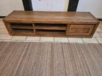 Waloton, tv-meubel 2 legplanken  en 1 lade Teak, Huis en Inrichting, Ophalen, Gebruikt, 150 tot 200 cm, Teakhout