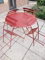 Tuintafel & 4 stoelen, Ophalen, Gebruikt, Rond, Metaal