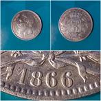 België 5 frank zilver Leopold II 1866 - zonder • na F, Postzegels en Munten, Munten | België, Zilver, Ophalen of Verzenden, Losse munt