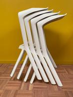 Stapelbare Design Barkrukken Plank Miura 4 stuks Wit, 60 tot 90 cm, Kunststof, Zo goed als nieuw, Ophalen