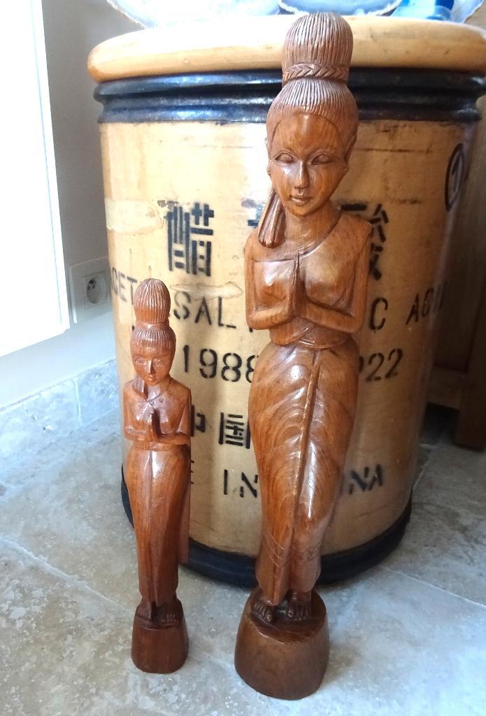 Thailand handgesneden beelden: €35 en €25//€50 voor de 2!, Antiek en Kunst, Kunst | Niet-Westerse kunst, Ophalen of Verzenden