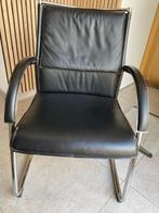 Confortable & solide fauteuil de bureau en cuir impeccable, Noir, Chaise de bureau, Ergonomique, Enlèvement