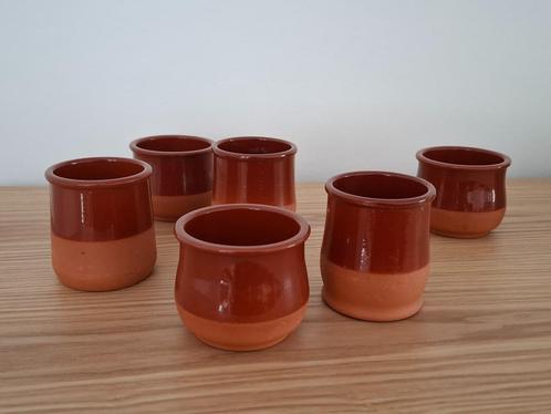 Set van 6 vintage Franse yoghurtpotjes - Cermer - geglazuurd, Huis en Inrichting, Keuken | Servies, Zo goed als nieuw, Kop(pen) en/of Schotel(s)
