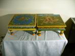 Twee Indiase bijzettafeltjes, Huis en Inrichting, Minder dan 45 cm, Minder dan 55 cm, Gebruikt, Indiaas