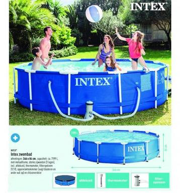 Intex zwembad 3,6m breed inclusief accesoires beschikbaar voor biedingen