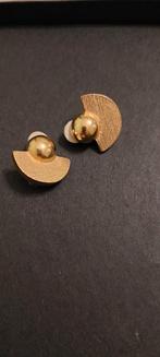 Vintage clips zwaar vergulde oorbellen merk 'Oslo', Ophalen of Verzenden, Zo goed als nieuw, Goud, Overige materialen