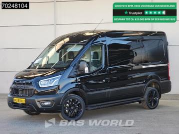 Ford Transit 165pk Automaat Limited Dubbele schuifdeur Black, Auto's, Automaat, Stof, 1995 cc, Euro 6